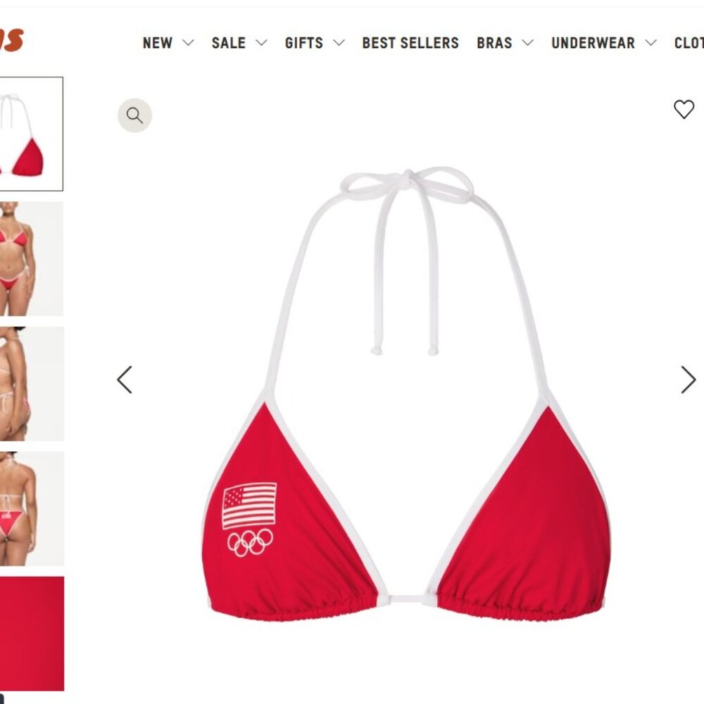 SKIMS FOR TEAM USA - SKIMS FOR TEAM USA SIGNATURE SWIM OLYMPIC TRIANGLE TOP | RE